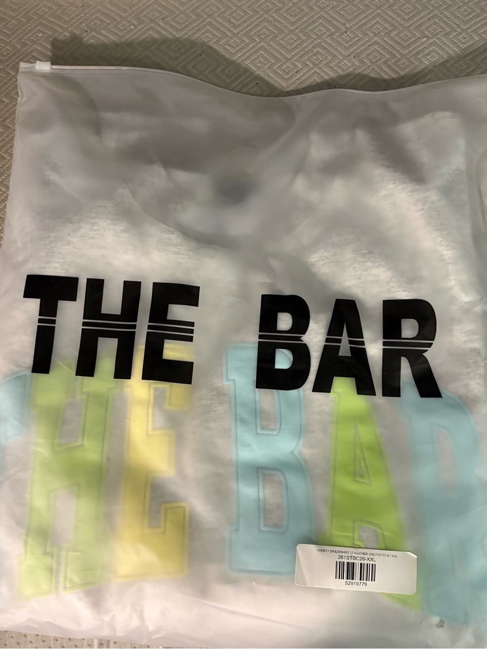 The Bar White Sweatshirt Citrus Fade Lettering
